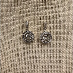 Formal Sterling Silver & CZ Halo Earrings
